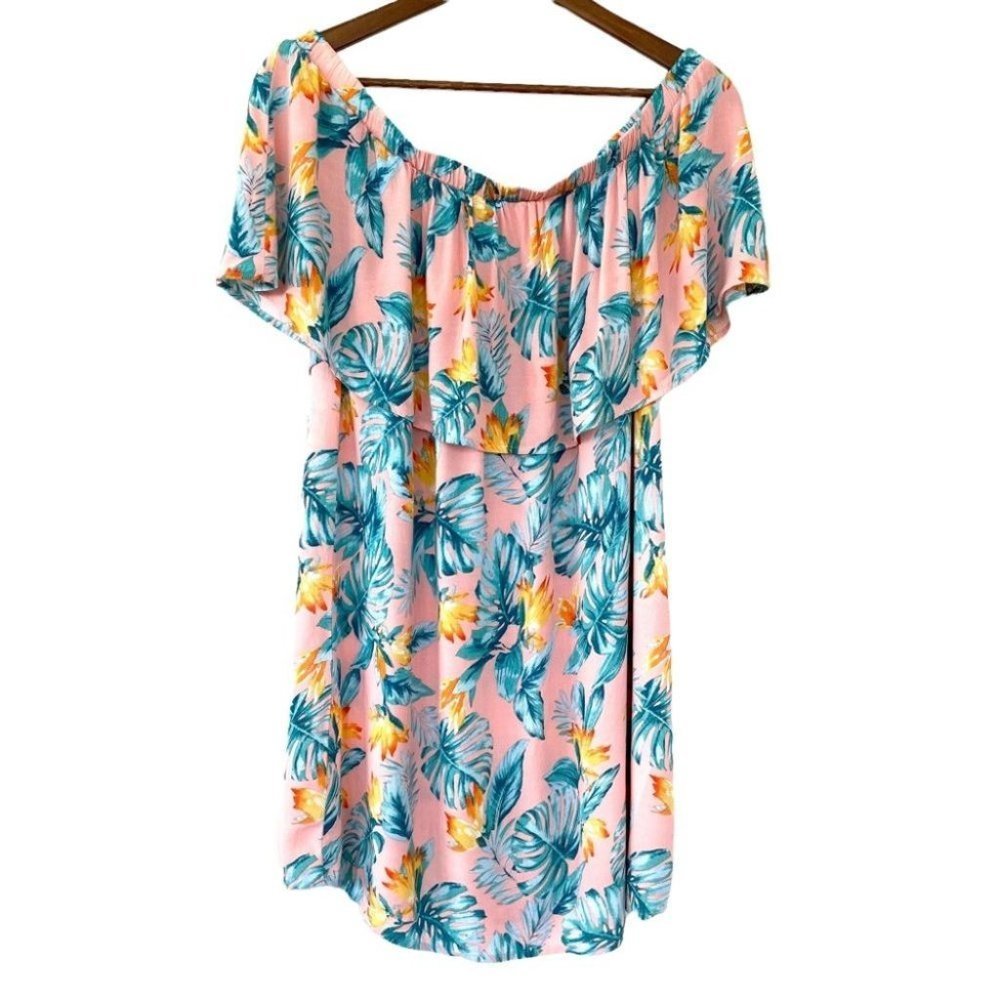 37 - Forever 21 off-shoulder dress with ruffle, knee length